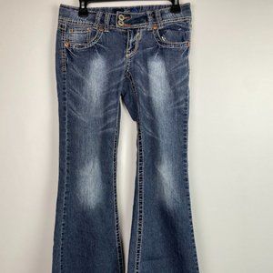 Angels Flare Low Rise  Dark Wash Womens Jeans Size 5